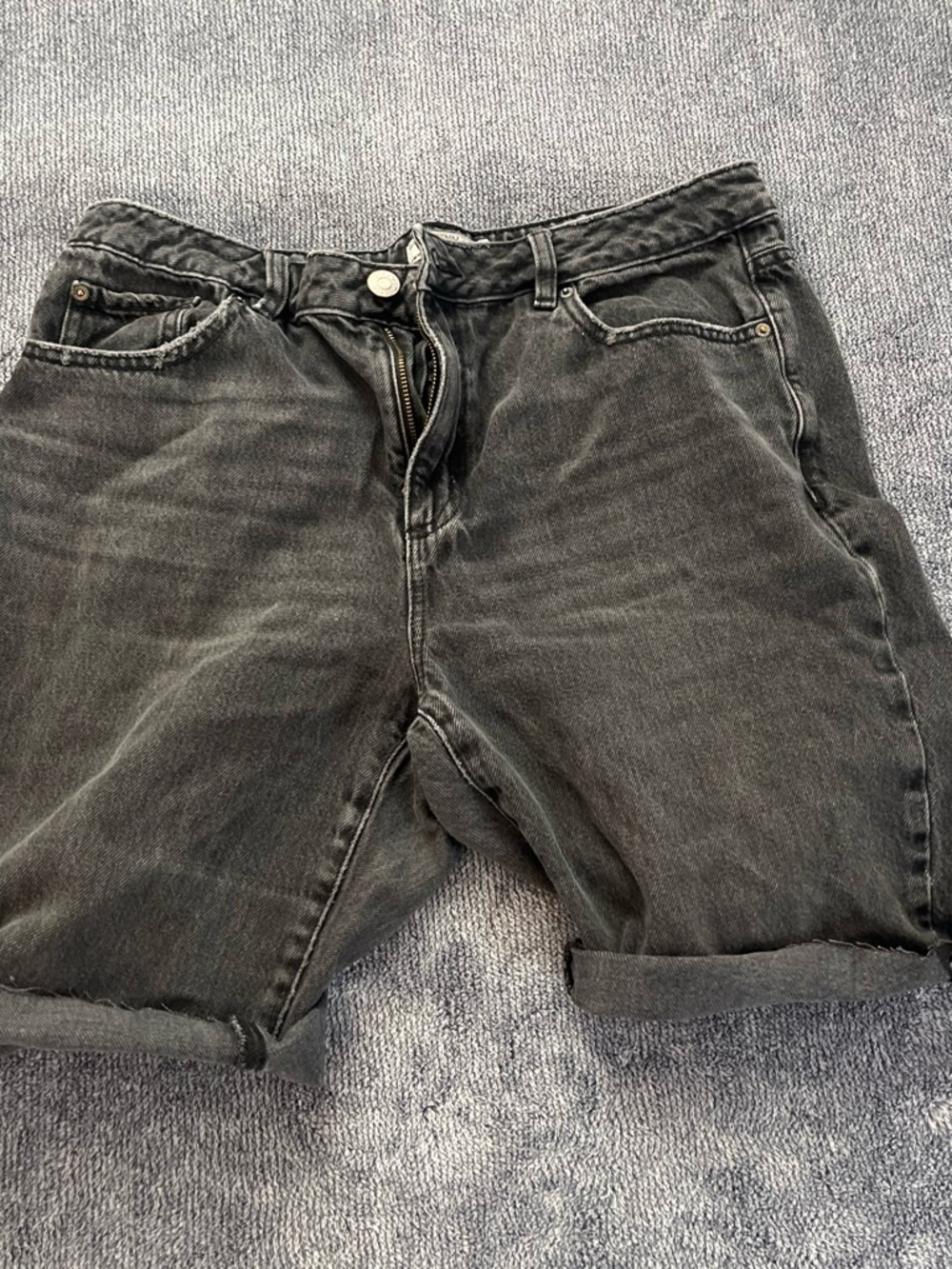 Garage Black Washed Denim Jean Shorts